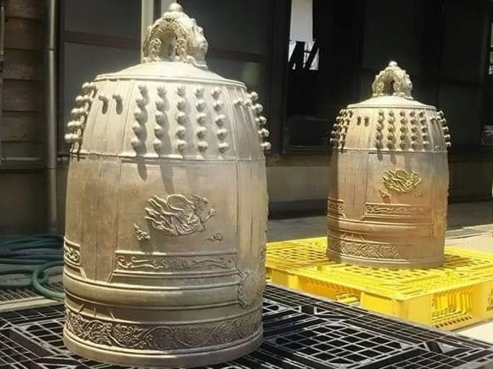 時代物 銅製 半鐘 釣鐘 梵鐘 仏教美術 寺院仏閣 仏具 仏像 骨董